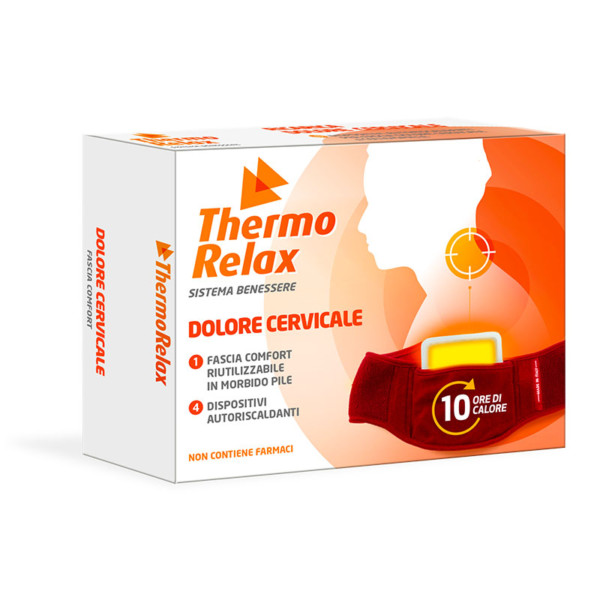 ThermoRelax - Facia Cervicale con 4 Dispositivi Autoriscaldanti Sostituibili. Sollievo contro i dolori alla zona cervicale, mantiene il calore fino a 10 ore.